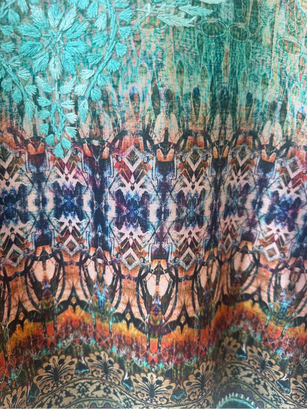 Dolma silk blend embroidered tunic SzL boho - Picture 6 of 13